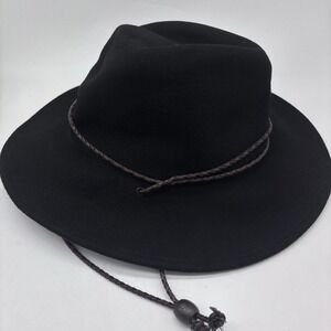MHT Cowboy Hat Vintage Rodeo Western Black Wool Classic 7 1/8